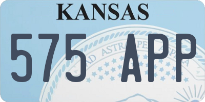 KS license plate 575APP