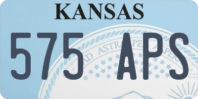 KS license plate 575APS