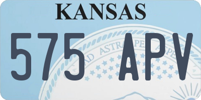 KS license plate 575APV