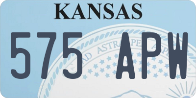 KS license plate 575APW
