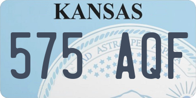 KS license plate 575AQF