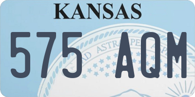 KS license plate 575AQM