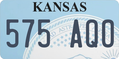 KS license plate 575AQO