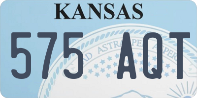 KS license plate 575AQT