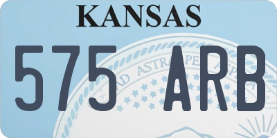 KS license plate 575ARB
