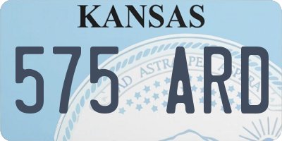 KS license plate 575ARD