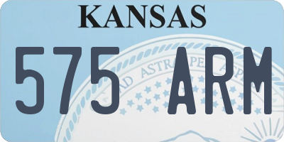 KS license plate 575ARM