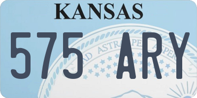 KS license plate 575ARY