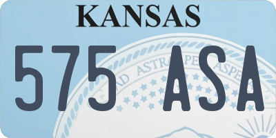 KS license plate 575ASA