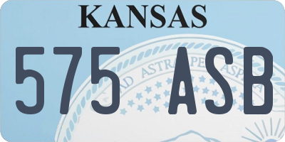 KS license plate 575ASB
