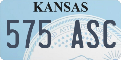KS license plate 575ASC