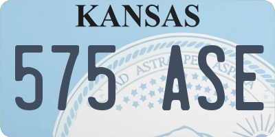 KS license plate 575ASE