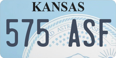 KS license plate 575ASF