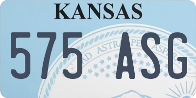 KS license plate 575ASG