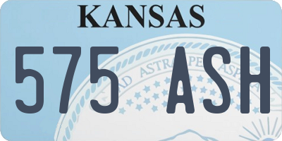 KS license plate 575ASH
