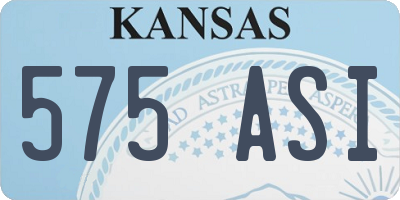 KS license plate 575ASI