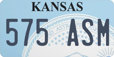 KS license plate 575ASM
