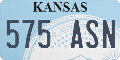 KS license plate 575ASN