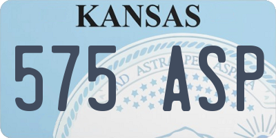 KS license plate 575ASP