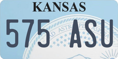 KS license plate 575ASU