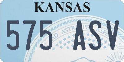 KS license plate 575ASV