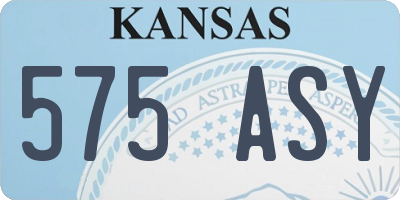 KS license plate 575ASY
