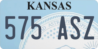 KS license plate 575ASZ