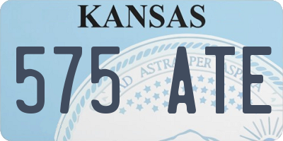 KS license plate 575ATE