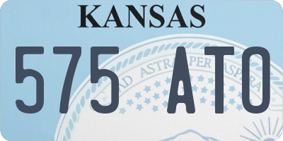 KS license plate 575ATO