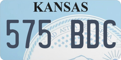 KS license plate 575BDC