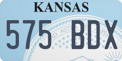 KS license plate 575BDX