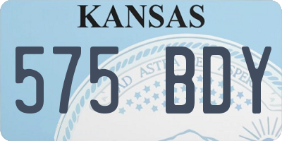 KS license plate 575BDY