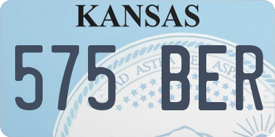 KS license plate 575BER