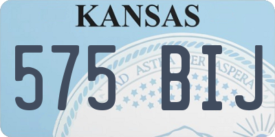 KS license plate 575BIJ
