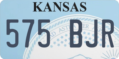 KS license plate 575BJR