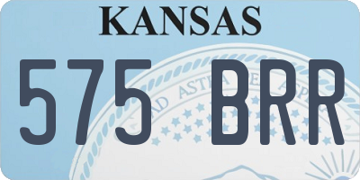 KS license plate 575BRR