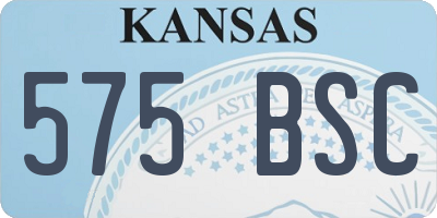 KS license plate 575BSC