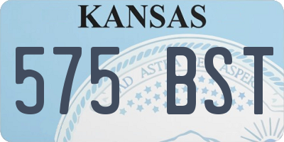 KS license plate 575BST