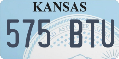 KS license plate 575BTU