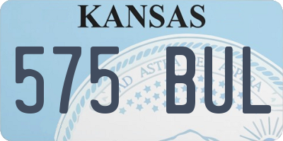 KS license plate 575BUL