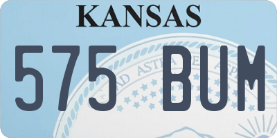 KS license plate 575BUM