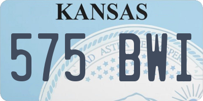 KS license plate 575BWI