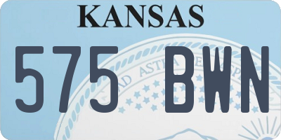 KS license plate 575BWN