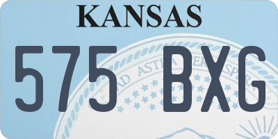 KS license plate 575BXG