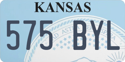 KS license plate 575BYL