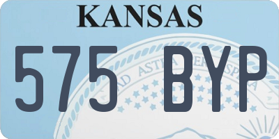 KS license plate 575BYP
