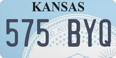 KS license plate 575BYQ