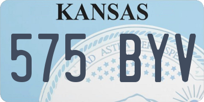 KS license plate 575BYV