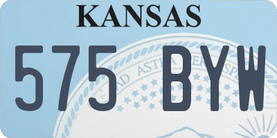 KS license plate 575BYW