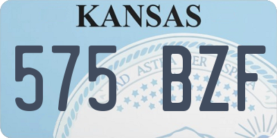 KS license plate 575BZF